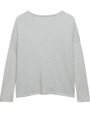 Superdry Studios Boat Neck Slub Long Sleeve Top - Gray