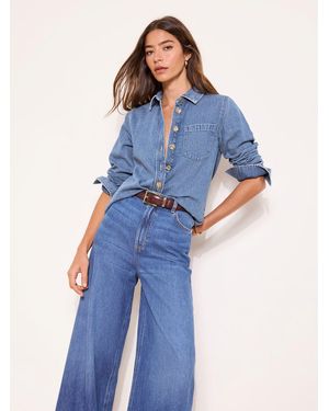 Lipsy Utility Lightweight Denim Shirt - Blue