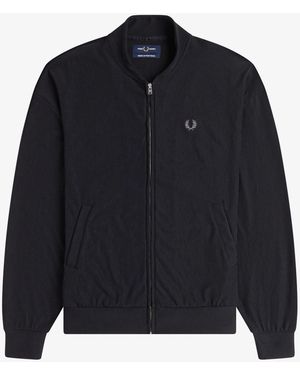 Fred Perry Fred Perry Rib Tricot Bomber Jacket - Blue