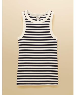 Joules Sofia Ribbed Cotton Rich Jersey Vest - Blue