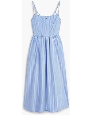 Tommy Hilfiger Crinkle Poplin Strap Maxi Dress - Blue