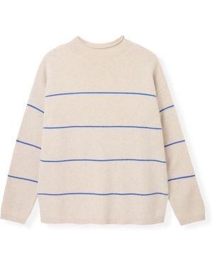 Celtic & Co. Merino Blend Split Hem Slouch Funnel Neck Jumper - White