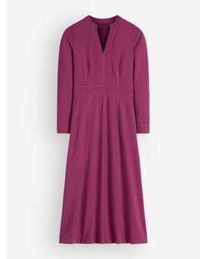 Boden Alex Ponte Contrast Midi Dress - Purple