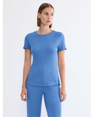 Triumph Mix & Match Short Sleeved Pointelle Top - Blue