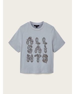 AllSaints Ella Embroidered Lisa T-Shirt - Blue