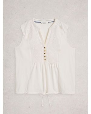White Stuff Peony Sleeveless Shirt - Natural
