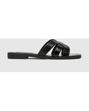 schuh Trisha Flat Mule Sandals - Black