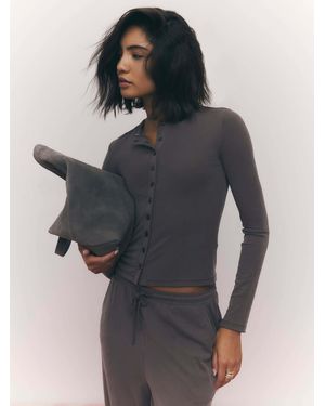 River Island Soft Touch Long Sleeve Cardigan - Gray