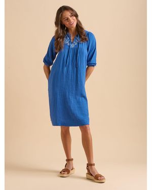 Brakeburn Ocean Knee Length Dress - Blue