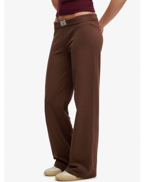 Superdry Athletic Essentials Fold Over Sweatpants - Brown