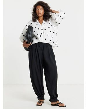 Simply Be Printed Button Through Blouse - Blue