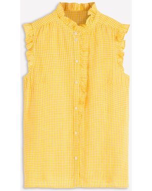 Boden Isabel Sleeveless Linen Top - Yellow