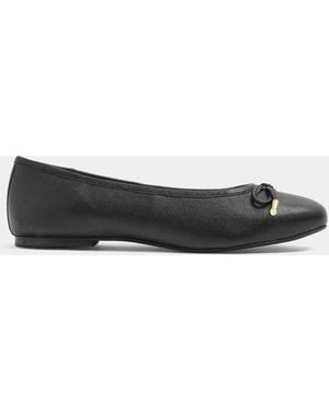 Evans Leather Ballerina Pumps - White