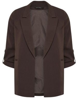 Evans Relaxed Fashion Blazer - Brown