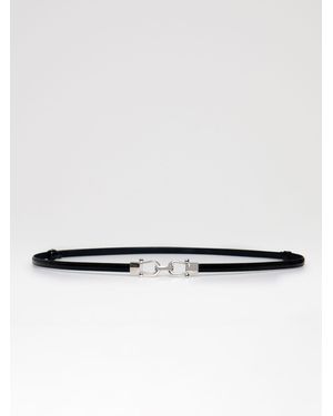 Threadbare Faux Leather Belt With Horsebit Buckle - White