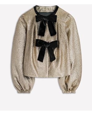 Boden Jacquard Bow Detail Jacket - White