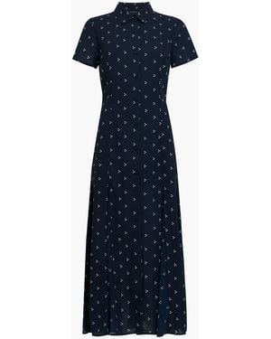 French Connection Lainey Mila Ggt Mix Midi Shirt Dress - Blue