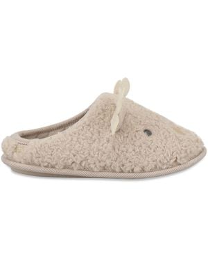 Totes Novelty Reindeer Mule Slippers - Natural