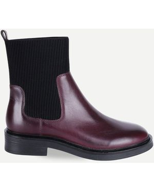 OFF THE HOOK Brook Chelsea Ankle Boots With Elastic Side Panels - Purple