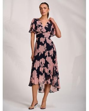 Jolie Moi Jolie Moi Pleated Chiffon Maxi Dress - Pink