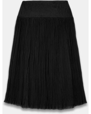 Mint Velvet Waist Crinkle Midi Skirt - Black