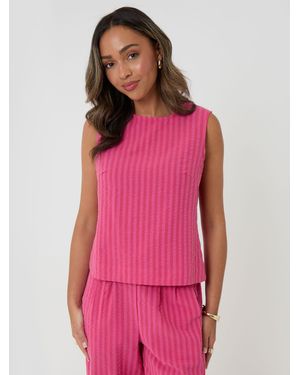 Threadbare Stripe Shell Top - Pink