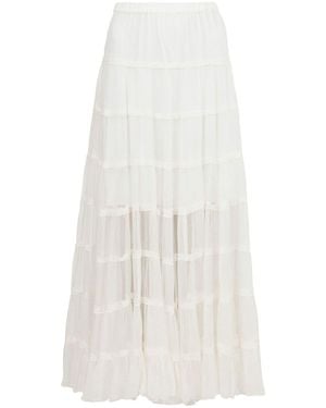 AllSaints Eva Tiered Midi Skirt - White