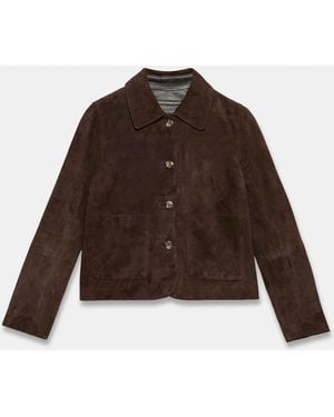 Mint Velvet Suede Jacket - Brown
