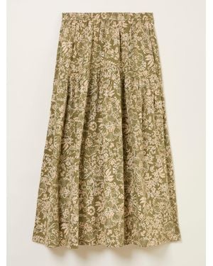 FatFace Fatface Betty Midi Skirt - Natural