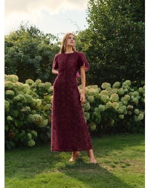 Love & Roses Aubergine 3D Bow Back Maxi Dress - Green