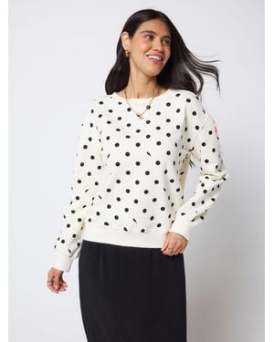 Scamp & Dude Polka Dot Bolt Ultimate Sweatshirt - White