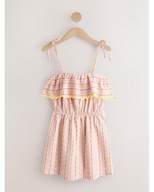 Next Banana Print Jersey Frill Skort Playsuit - Pink
