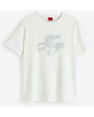 HUGO Script Logo T-Shirt - White