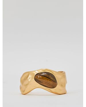 Reiss Tone Tillie Tumbled-Stone Sculpted Cuff - Metallic