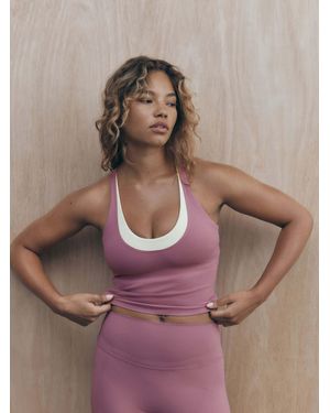 Self Twist Back Crop Top - Brown