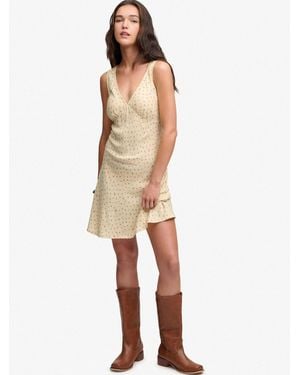 Superdry Printed Sweetheart Mini Dress - Natural