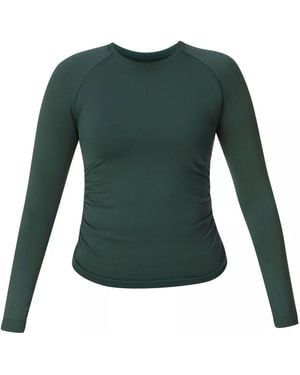 Sweaty Betty Athlete Seamless Ruched Long Sleeve Top - Green