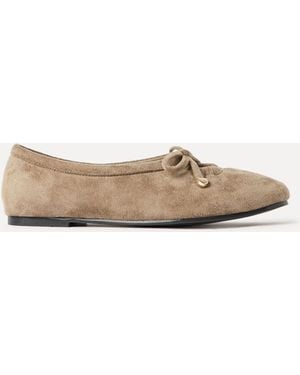 Linzi Arlo Ballet Pumps With Bow Detail - Natural