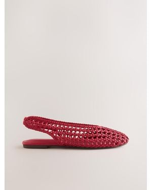 Next Forever Comfort Slingback Weave Ballet Flats - Rot