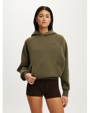 Cotton On Forest Plush Premium Graphic Raglan Hoodie - Green