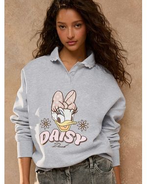 Next Daisy Duck Long Sleeve Frill Collar Sweatshirt - White