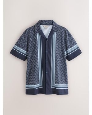 Next Jersey Geometric Print Shirt - Blue