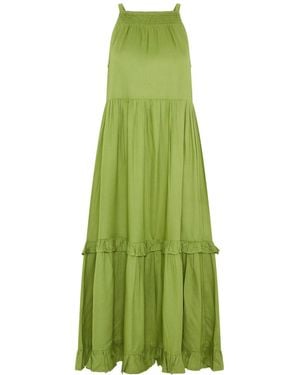 PixieGirl Petite Tiered Halter Maxi Dress - Green