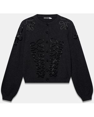 Mint Velvet Beaded Embellished Cardigan - Black