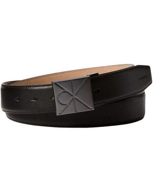 Calvin Klein Woven Belt Metal Buckle Belt - Black