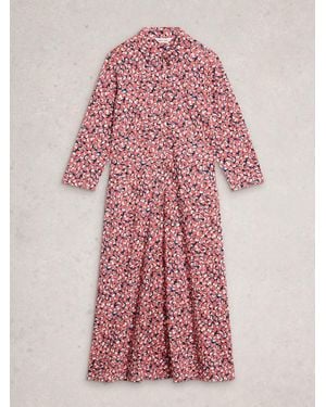 White Stuff Rua Jersey Shirt Dress - Pink