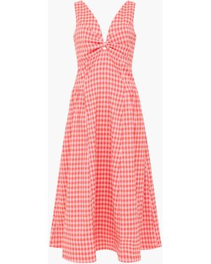 French Connection Sheila Checks Voluminous Midi Dress - Pink