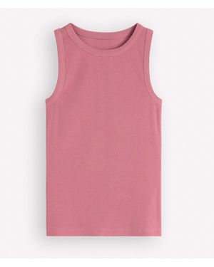 Boden Ribbed Cotton Vest - Pink