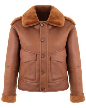 Urban Code Tan Reversible Shearling Look Bomber - Brown