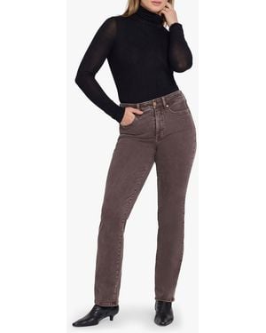 NYDJ High Rise Marilyn Straight Leg Jeans - Black